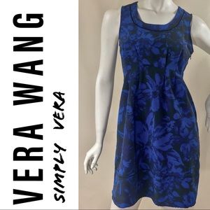 Vera Wang A-Line Blue Flower Dress -Size 6P